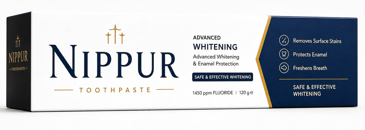 Nippur Advanced Whitening toothpaste carton